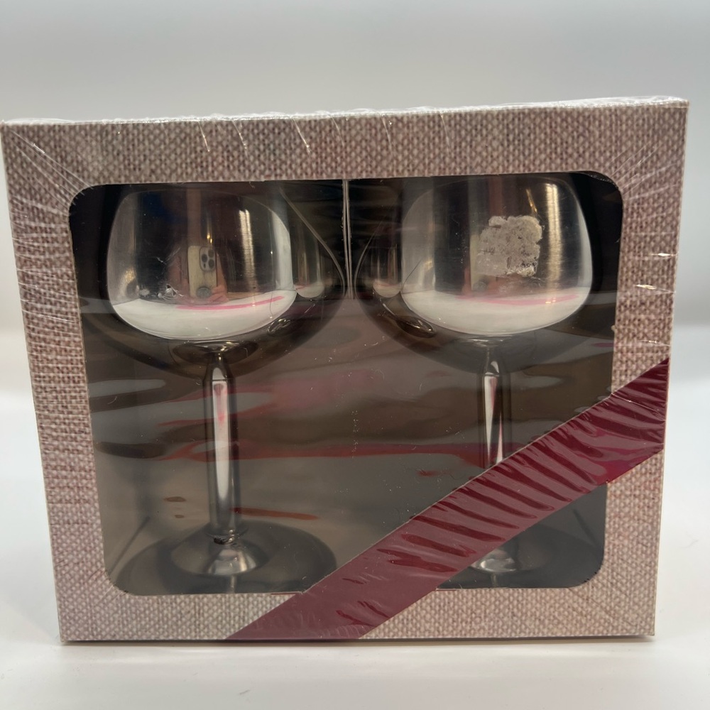 Vintage 18/8 stainless steel NEW in pkg made in Hong Kong wine goblets